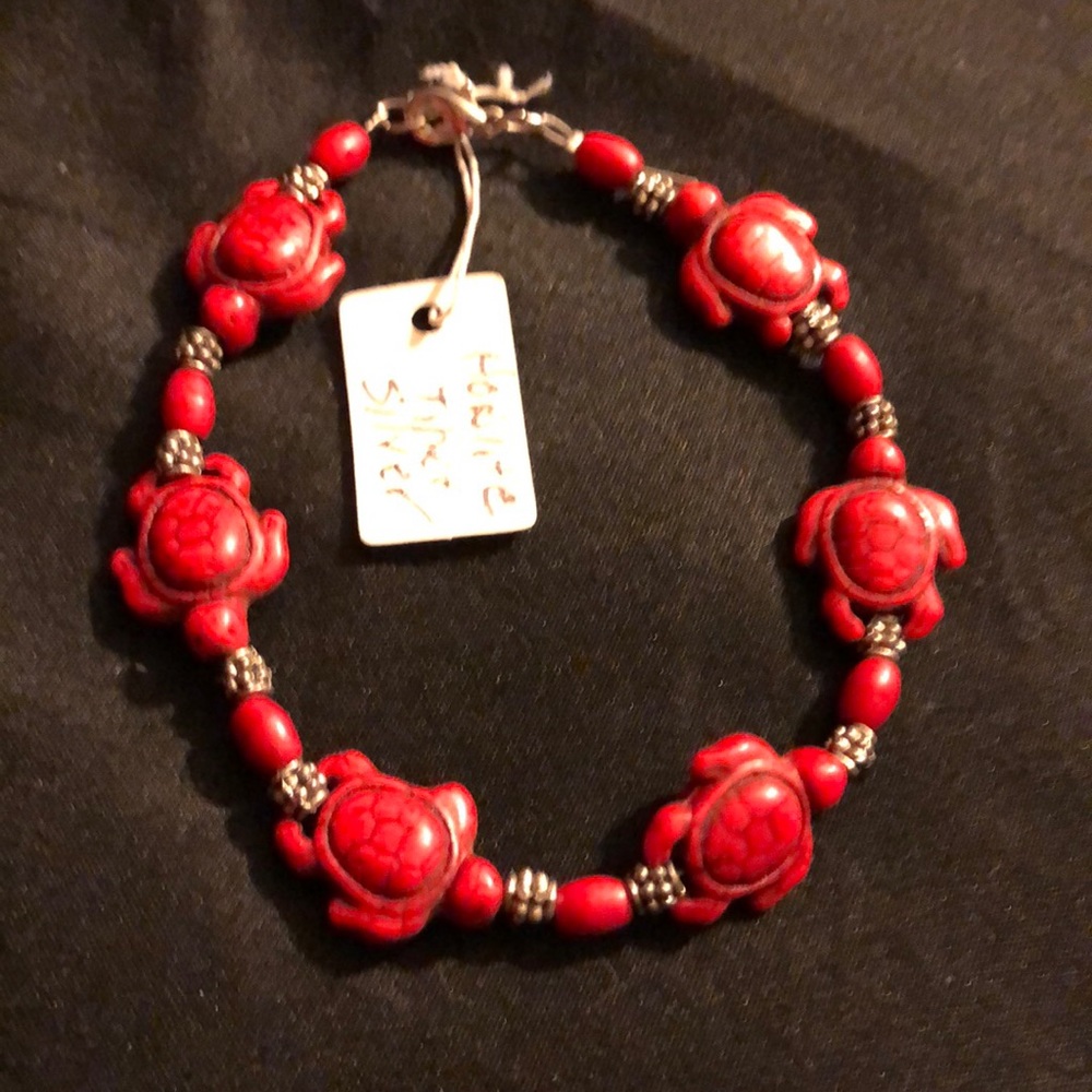 New red  turtle bracelet